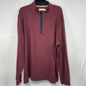 The Normal Brand Cotton Blend Quarter Zip Pullover Sweatshirt XXL Maroon